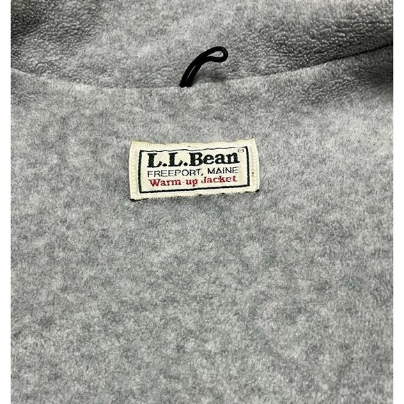 Vintage LL Bean Khaki Tan Nylon Fleece Lined Zip Warm-Up Jacket Men’s Size M/L - Picture 4 of 6